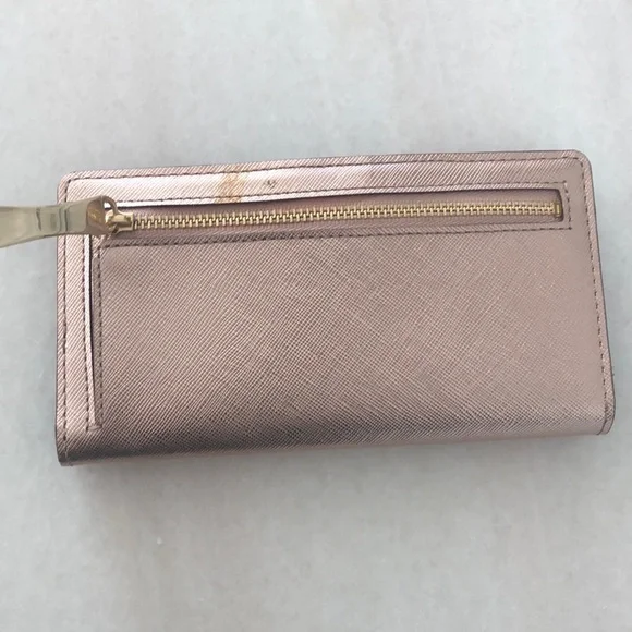 NEW Kate Spade Wallet classic rose gold shade. Shimmer, NWOT inc orig receipt - Picture 9 of 10
